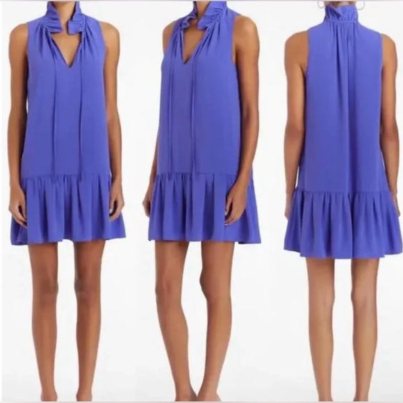 Amanda Uprichard Dresses & Skirts - New! Amanda Uprichard Ellis Ruffle Mini Dress in Blue Purple 💜 Small NWT!